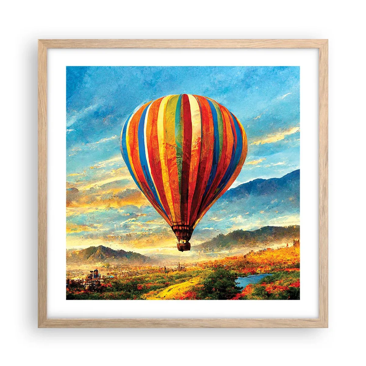 Pôster com moldura de carvalho claro - Com silêncio enxergas mais - 50x50 cm