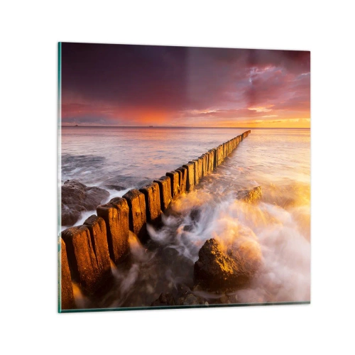Quadro em vidro - A suavidade das ondas - 30x30 cm