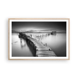 Pôster com moldura de carvalho claro - A tranquilidade de uma costa esquecida - 91x61 cm