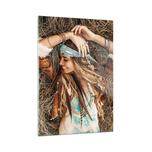 Quadro em vidro - A caminho do verão do amor - 50x70 cm