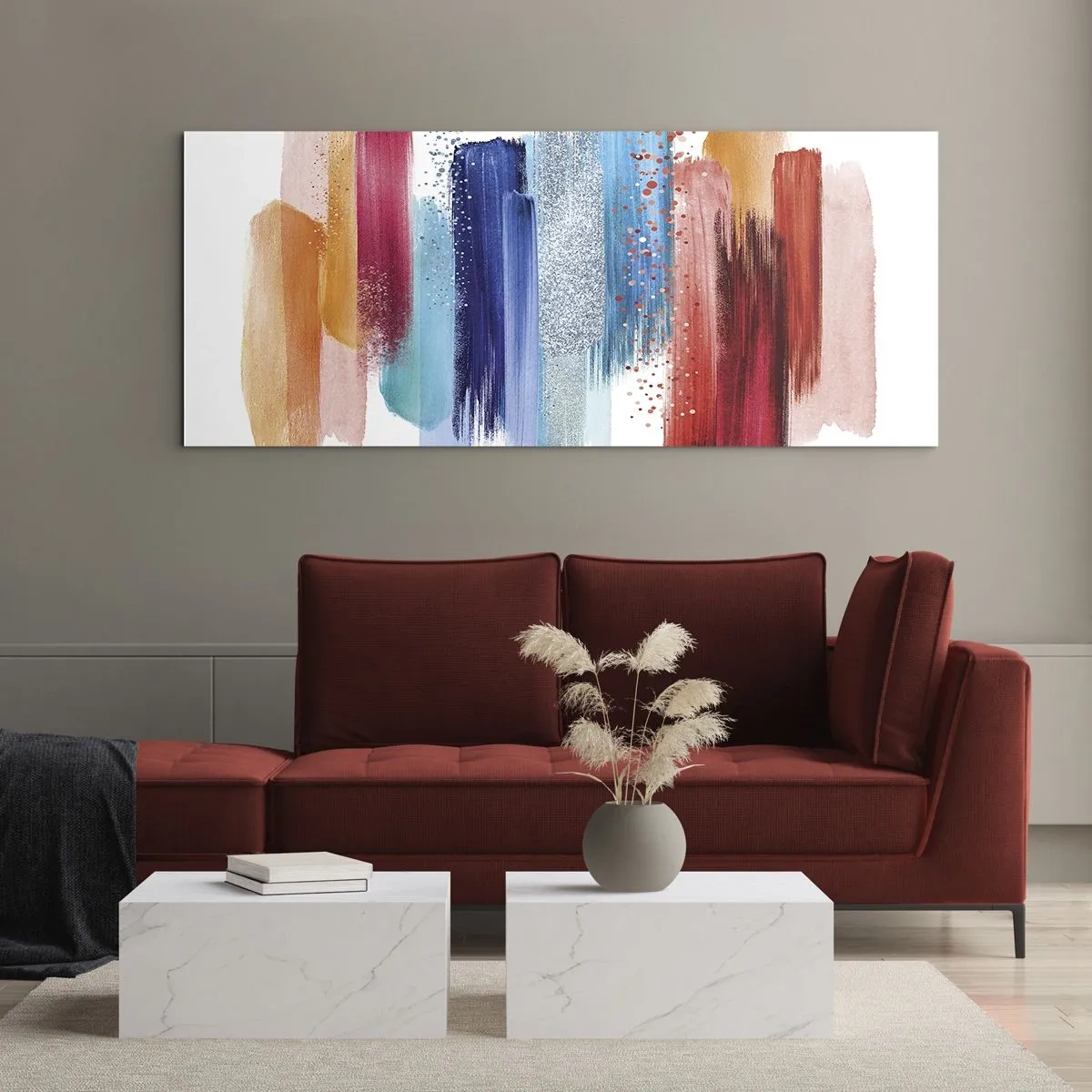 Quadro em vidro - Para cima e para baixo  - 90x30 cm