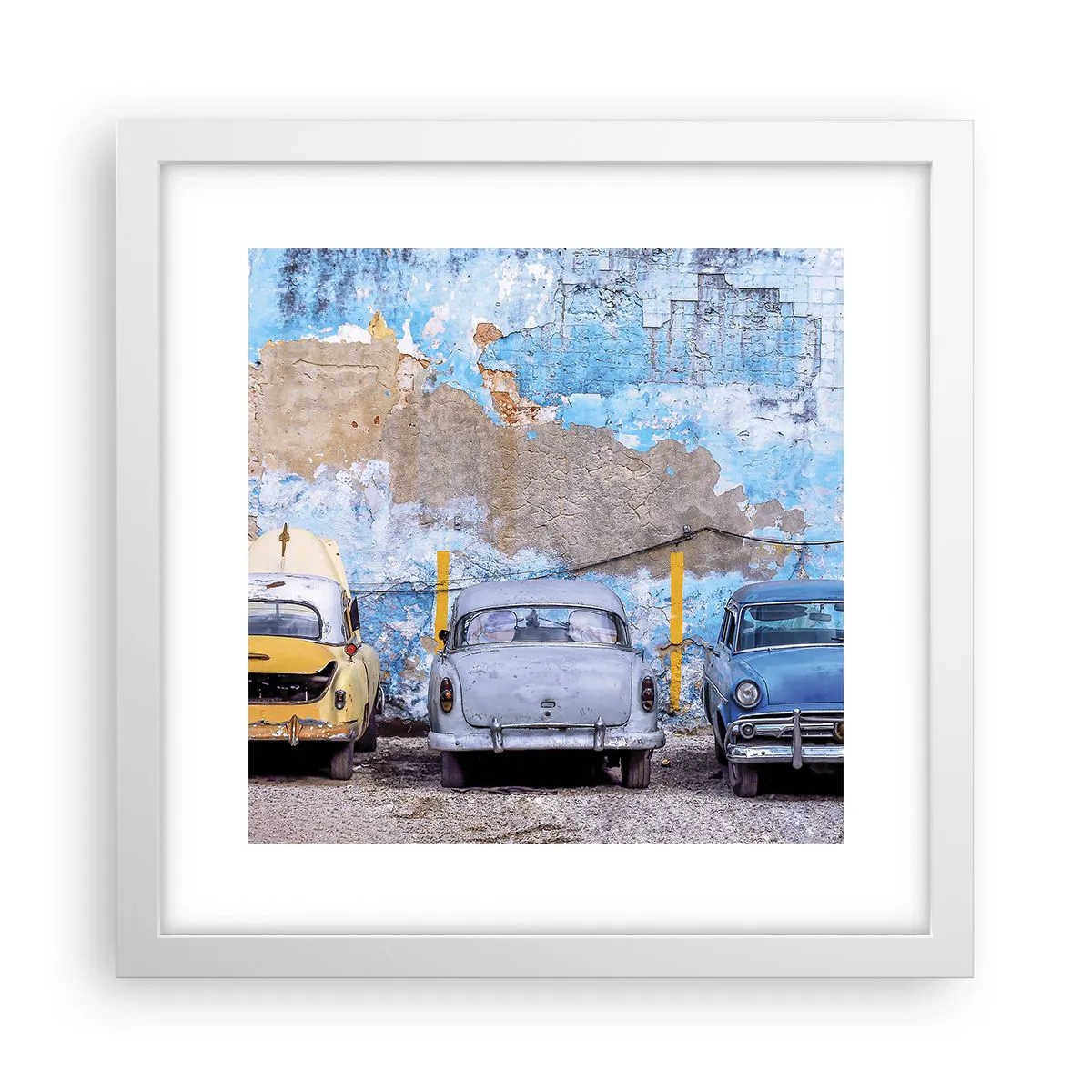 Pôster em moldura branca - Encontro de Veteranos - 30x30 cm