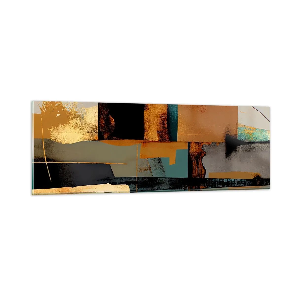 Quadro em vidro - Abstração – luz e sombra - 90x30 cm