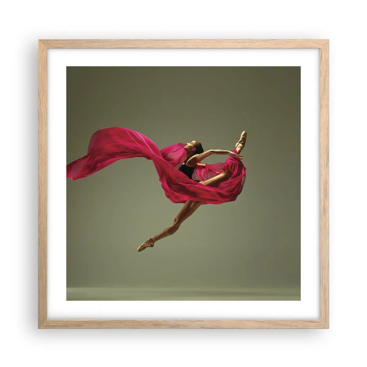 Pôster com moldura de carvalho claro - Chama dançante - 50x50 cm