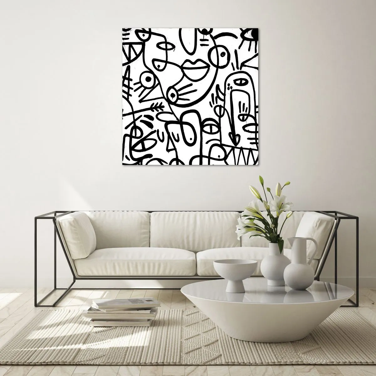 Quadro em vidro - Rostos e miragens - 30x30 cm