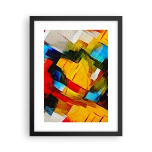 Pôster com moldura preta - Camadas multicoloridas - 30x40 cm