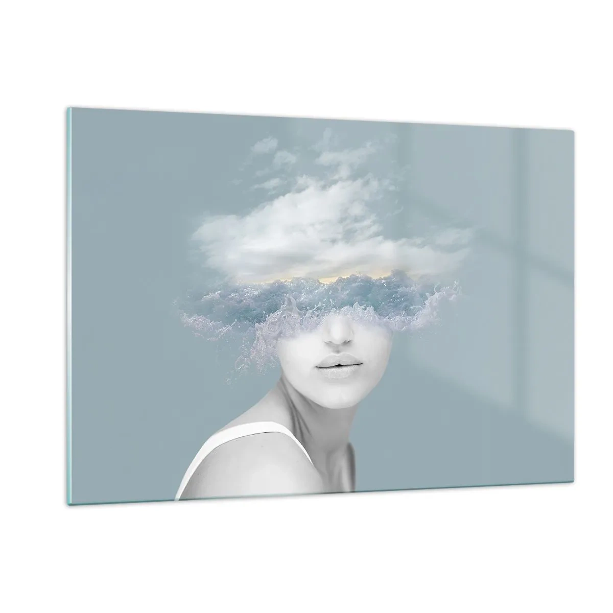 Quadro em vidro - Com a cabeça nas nuvens - 120x80 cm