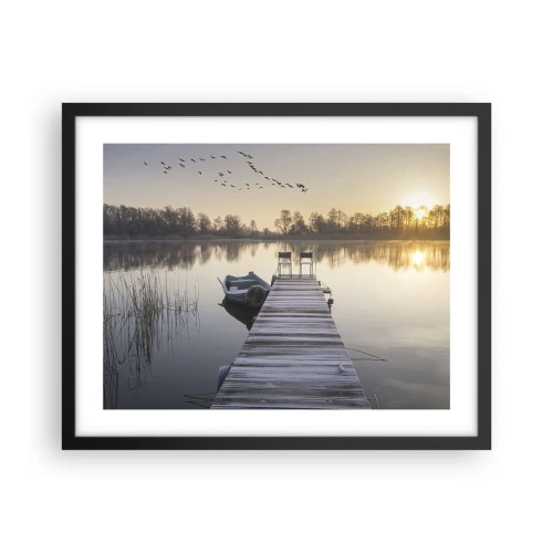 Pôster com moldura preta - Voltarei dentro de algum tempo - 50x40 cm