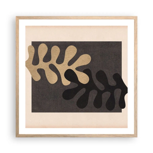 Pôster com moldura de carvalho claro - Ausência e complemento - 60x60 cm
