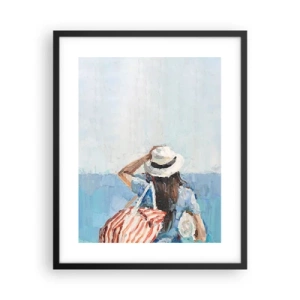 Pôster com moldura preta - Bem-vindo às suas férias - 40x50 cm