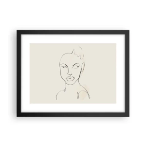 Pôster com moldura preta - Esboço da sensualidade - 40x30 cm