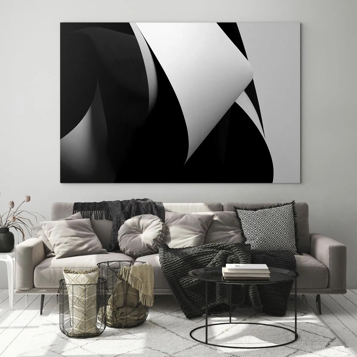 Quadro em vidro - Planos de luz das profundezas da sombra - 120x80 cm