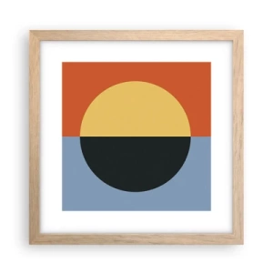 Pôster com moldura de carvalho claro - Composição do calor e do frio - 30x30 cm