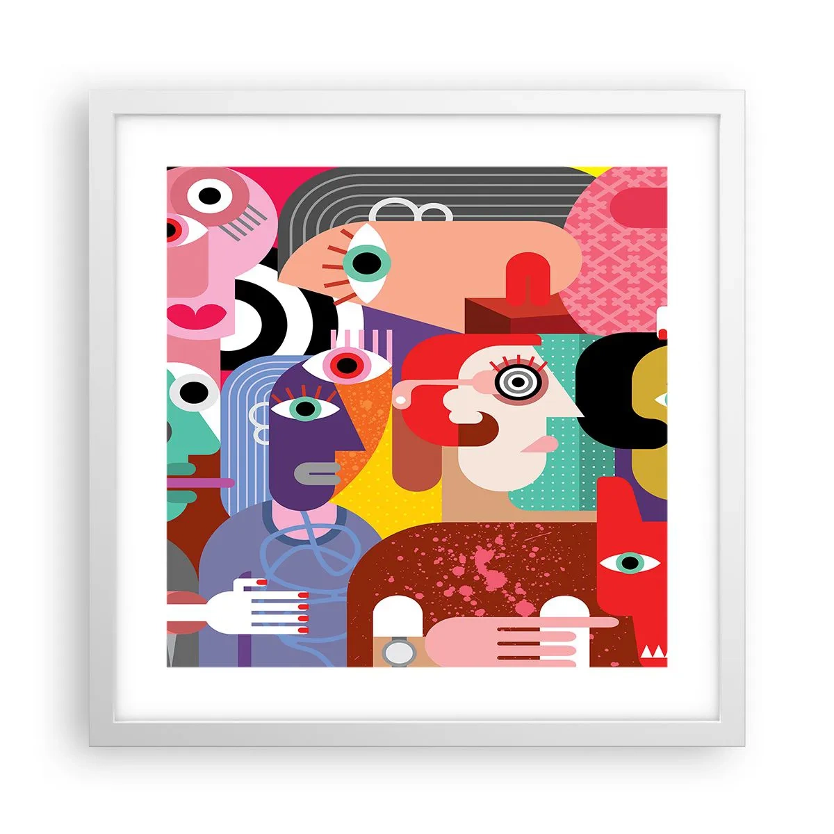 Pôster em moldura branca - Viemos da parte do Sr. Picasso - 40x40 cm