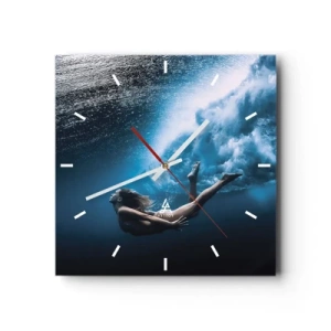 Relógio de parede - Relógio em vidro - Sereia moderna - 40x40 cm