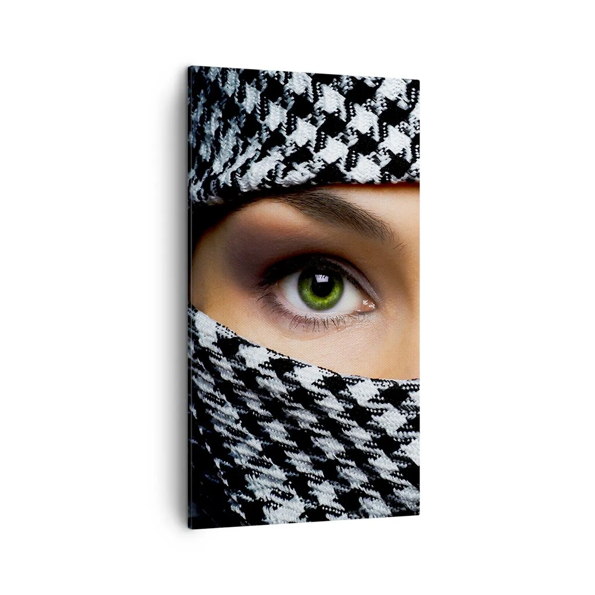Quadro em tela - Retrato de uma beleza velada de olhos verdes - 45x80 cm