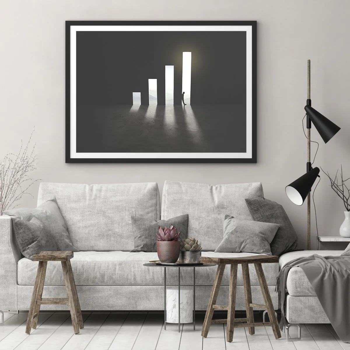 Pôster com moldura preta - Sucesso – impressão - 40x30 cm