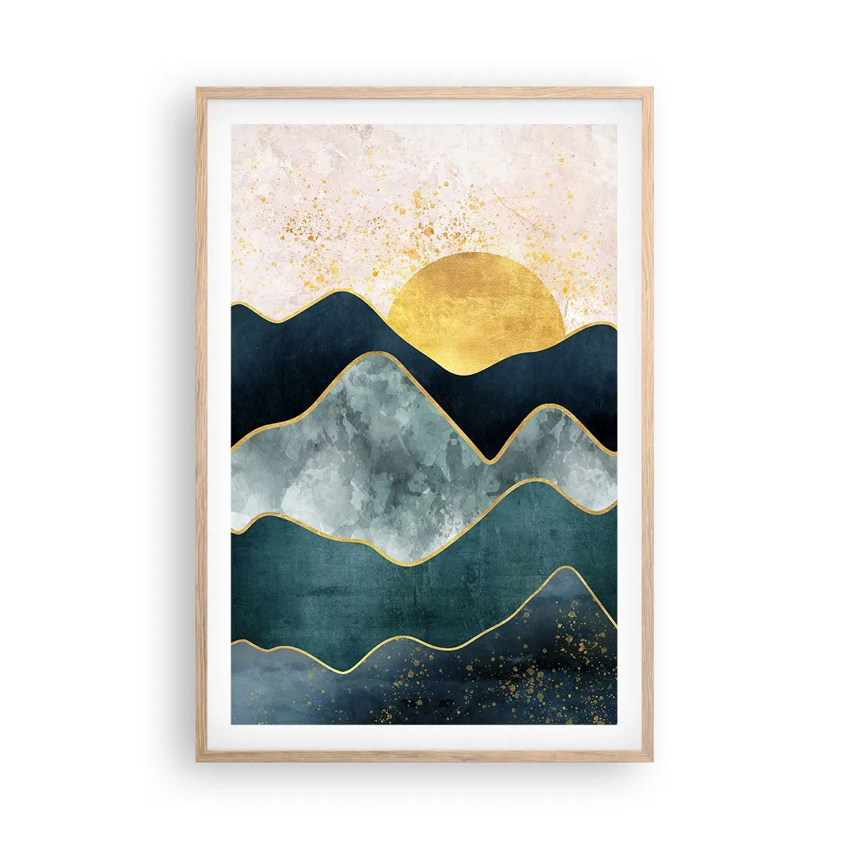 Pôster com moldura de carvalho claro - Além das sete montanhas - 61x91 cm
