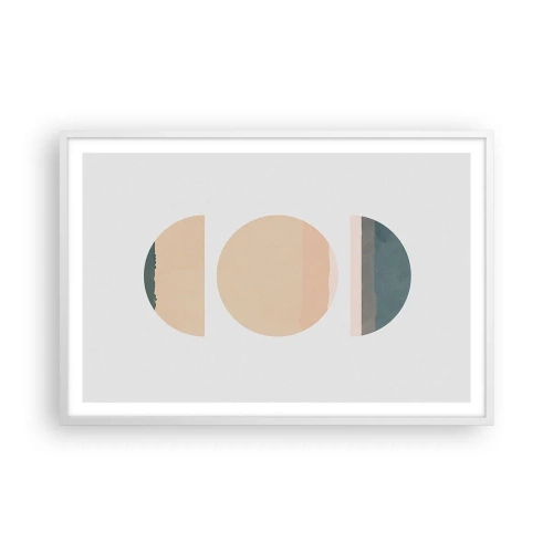 Pôster em moldura branca - Círculo entre círculos - 91x61 cm