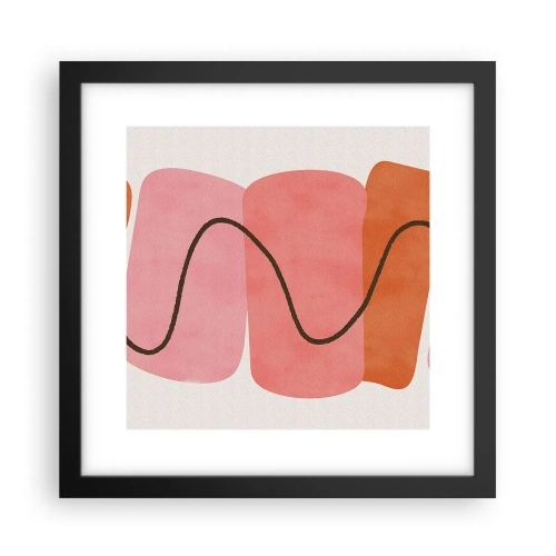 Pôster com moldura preta - Movimento suave de formas - 30x30 cm