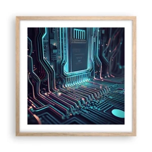 Pôster com moldura de carvalho claro - Só estou a pensar... - 50x50 cm