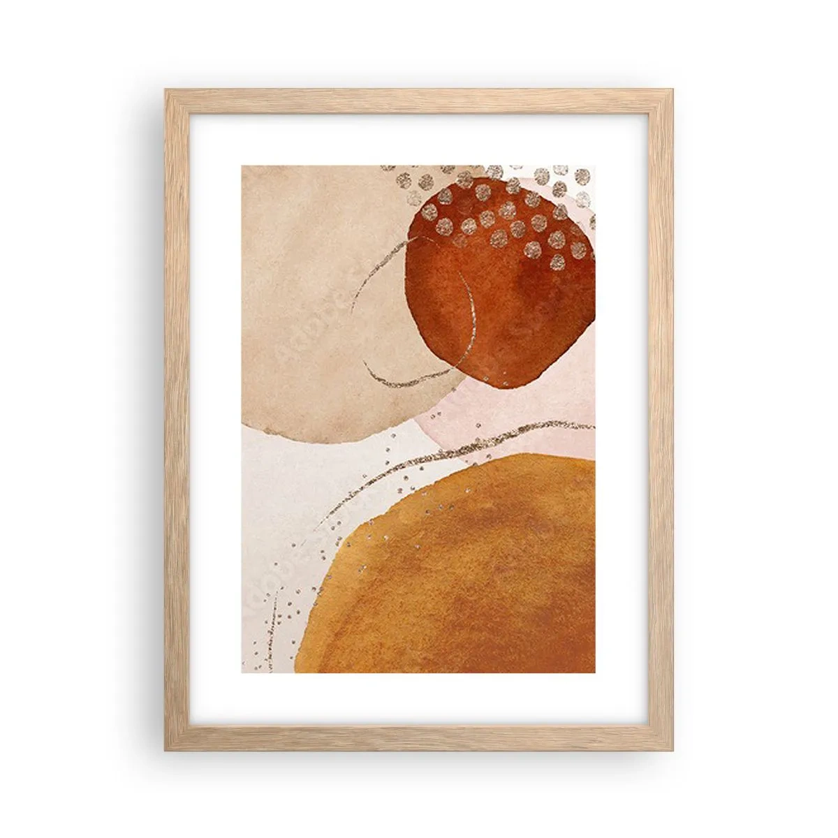 Pôster com moldura de carvalho claro - Redondeza e movimento - 30x40 cm