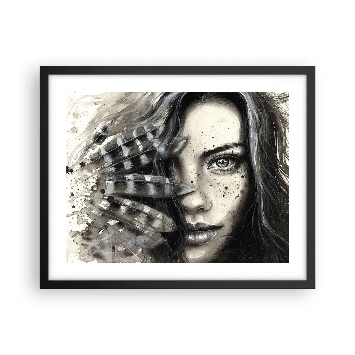 Pôster com moldura preta - Beleza selvagem - 50x40 cm