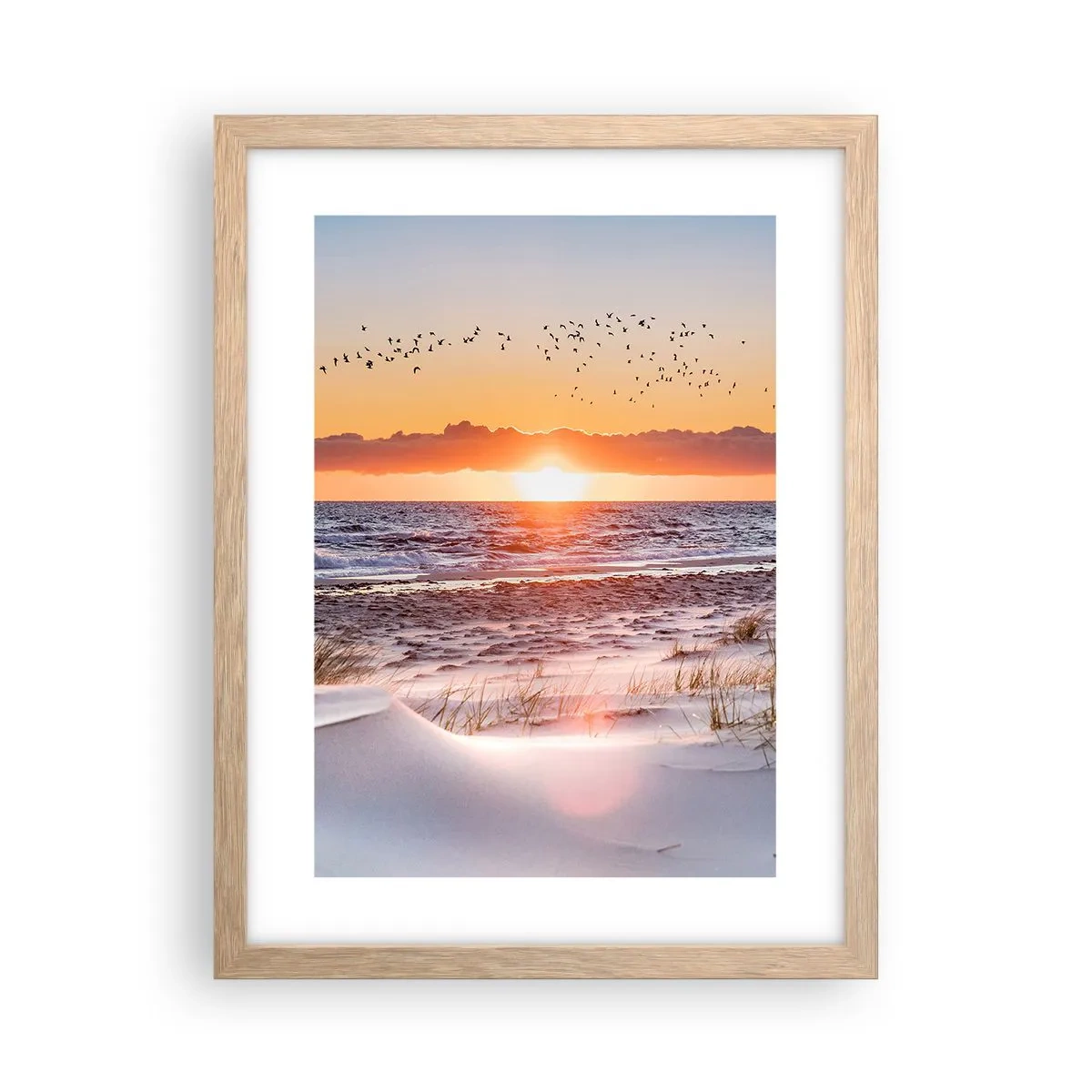 Pôster com moldura de carvalho claro - Paisagem horizontal - 30x40 cm