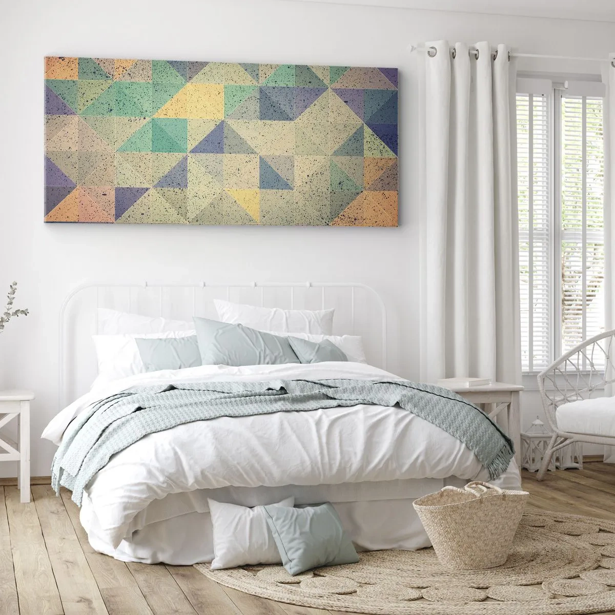 Quadro em tela - República dos triângulos - 140x50 cm