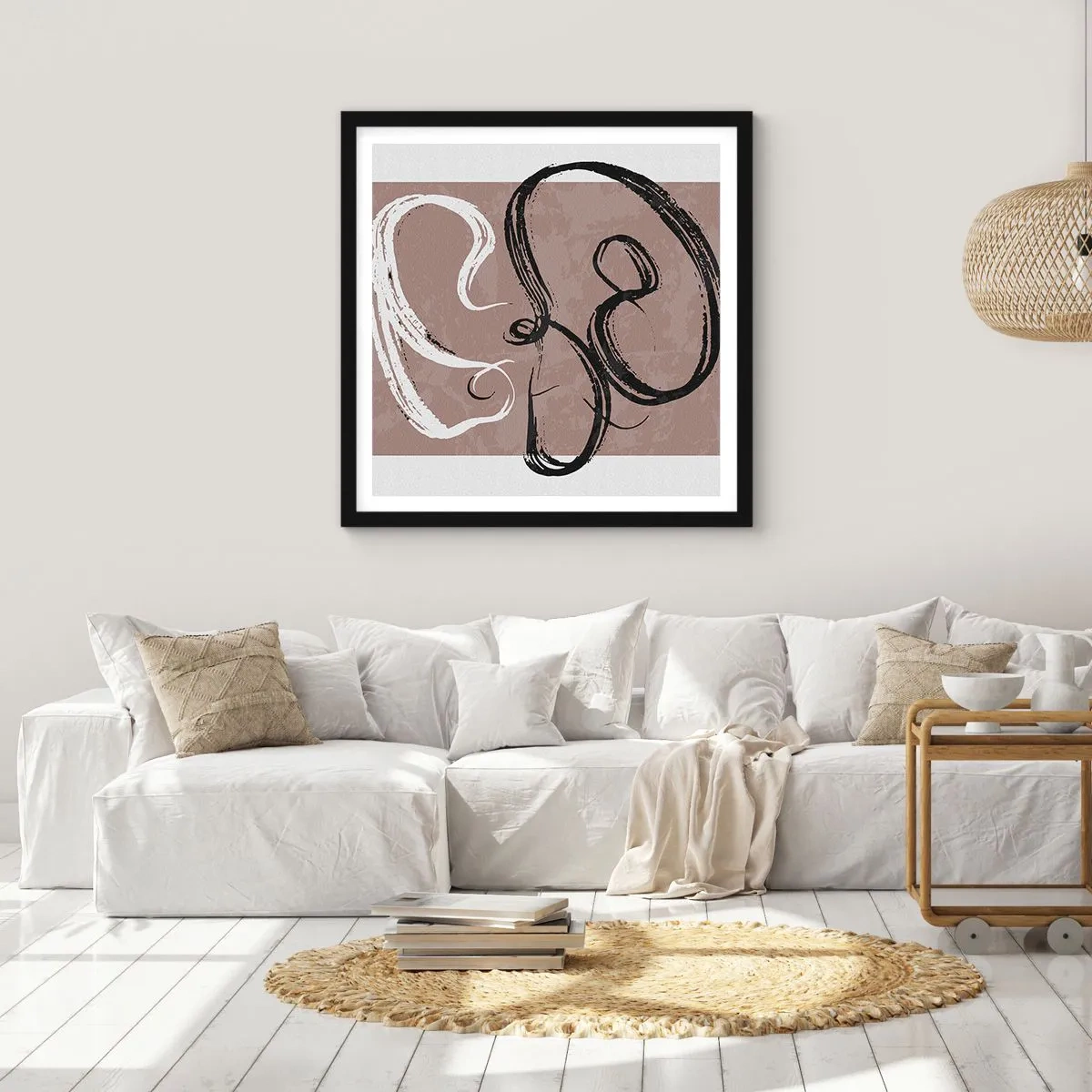 Pôster com moldura preta - Composição – a busca pela plenitude - 40x40 cm