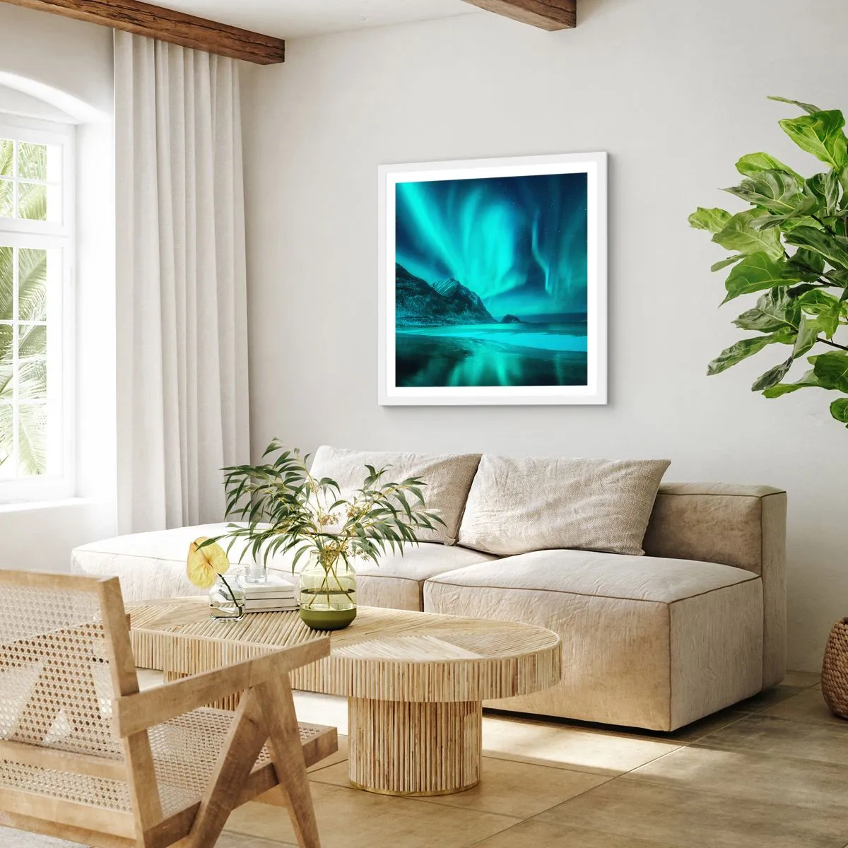 Pôster em moldura branca - Maravilhas do Norte - 60x60 cm