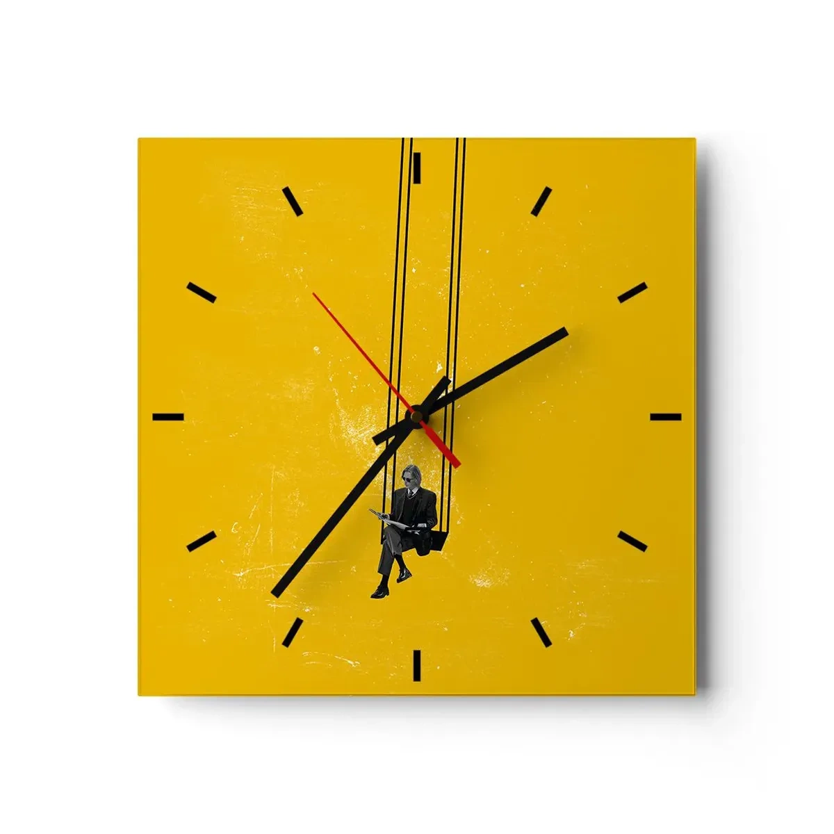Relógio de parede - Relógio em vidro - Dia como todos os dias - 30x30 cm
