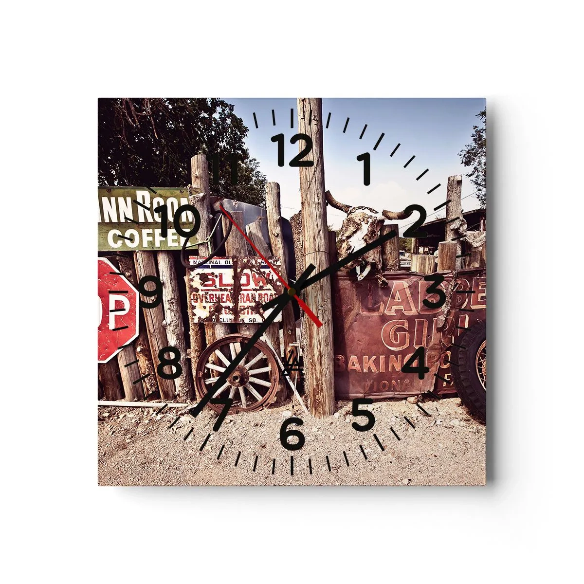 Relógio de parede - Relógio em vidro - E o tempo parou - 30x30 cm