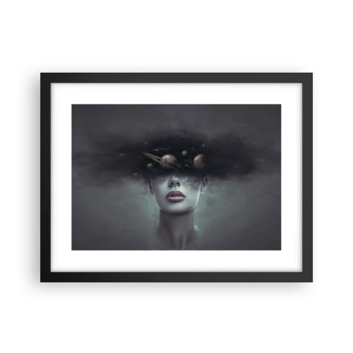 Pôster com moldura preta - E os planetas estão a enlouquecer... - 40x30 cm