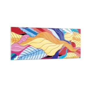 Quadro em vidro - Bagunça colorida - 100x40 cm