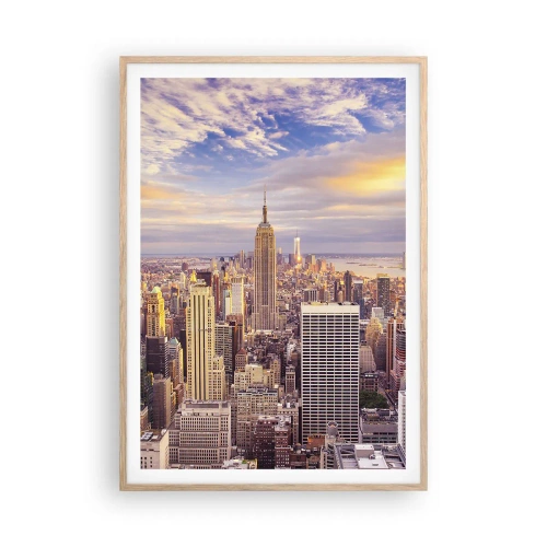 Pôster com moldura de carvalho claro - Alcançar as nuvens - 70x100 cm