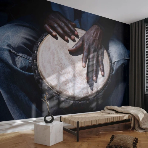 Papel de Parede Autocolante Deluxe Sticker - Viva no seu próprio ritmo - Tambor, Música, África - 250x175 cm