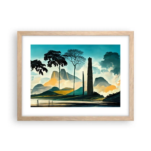 Pôster com moldura de carvalho claro - Cada vez mais alto - 40x30 cm