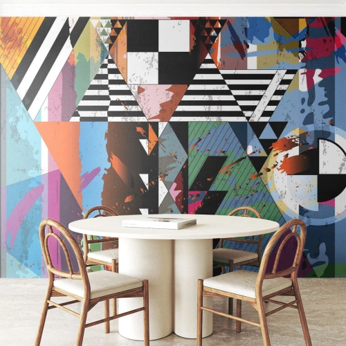 Papel de Parede Autocolante Deluxe Sticker - Geométrica e organicamente - Abstração, Pedaço, Arte Moderna - 450x315 cm