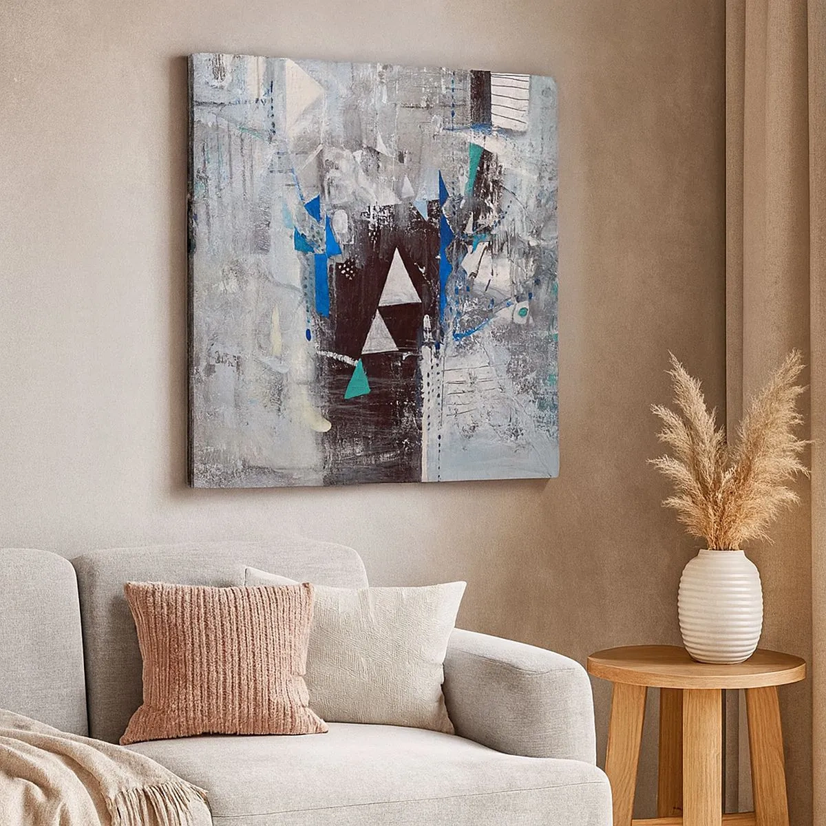 Quadro em tela - A ordem superior dos triângulos - 30x30 cm