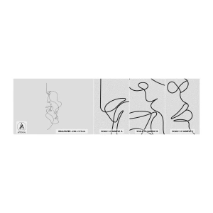 Amostra de papel de parede autocolante Deluxe Sticker - O calor dos desejos amargos - Gráficos, Casal apaixonado, Beijo - 100x30 cm