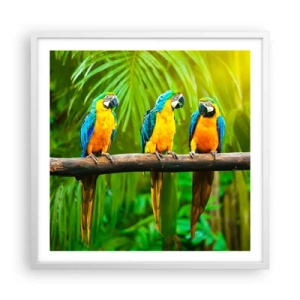 Pôster em moldura branca - E ouviste dizer que ela...? - 60x60 cm