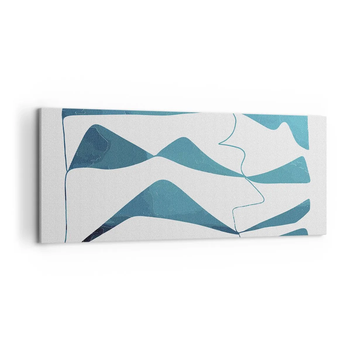 Quadro em tela - Abstração: composto turquesa - 120x50 cm