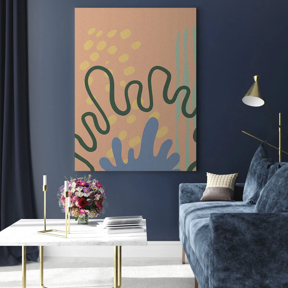 Quadro em vidro - Abstração: diversidade da natureza - 50x70 cm