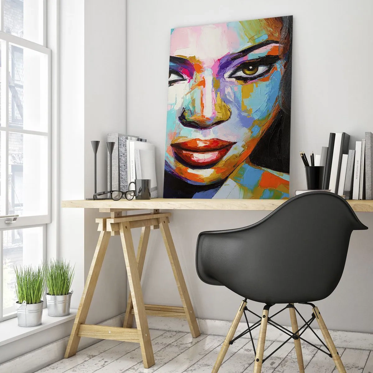 Quadro em vidro - É impossível tirar os olhos - 50x70 cm