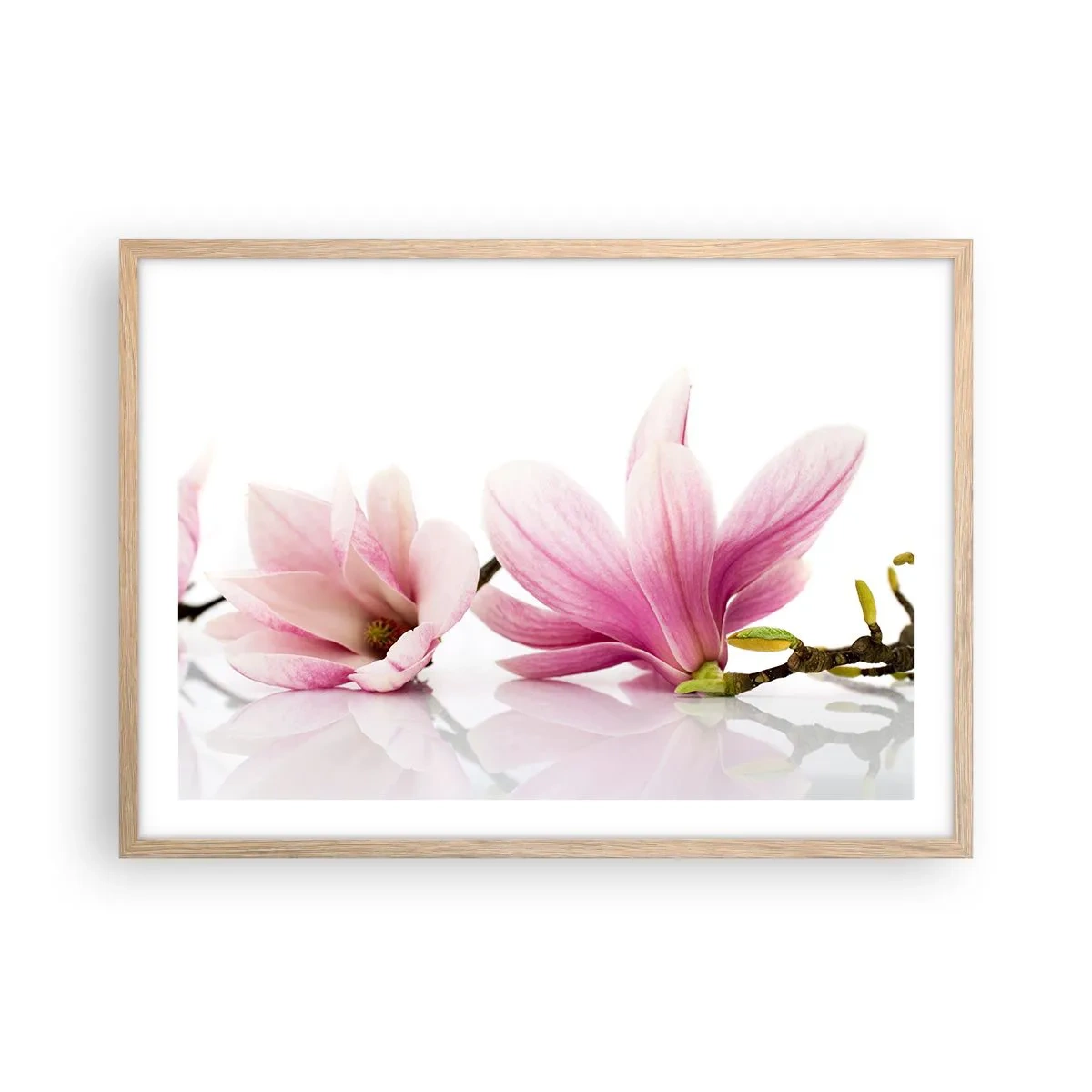 Pôster com moldura de carvalho claro - Suave como um sopro de primavera - 70x50 cm