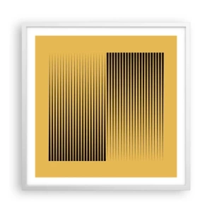 Pôster em moldura branca - Quadratura de opostos - 60x60 cm