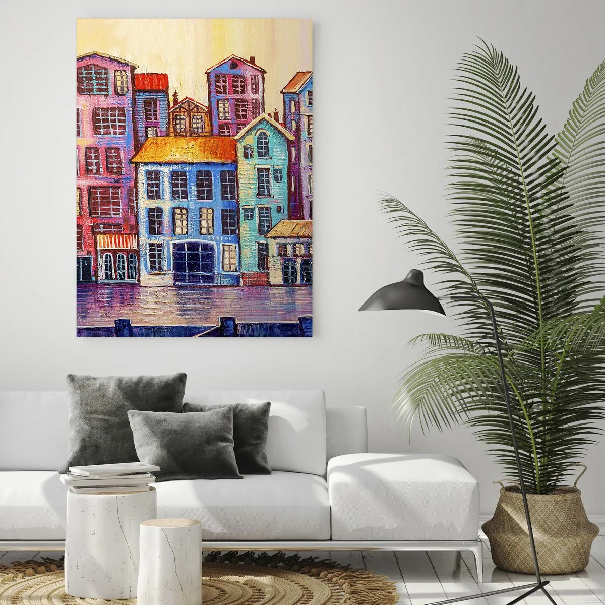 Quadro em vidro - Uma cidade como de um conto de fadas - 50x70 cm