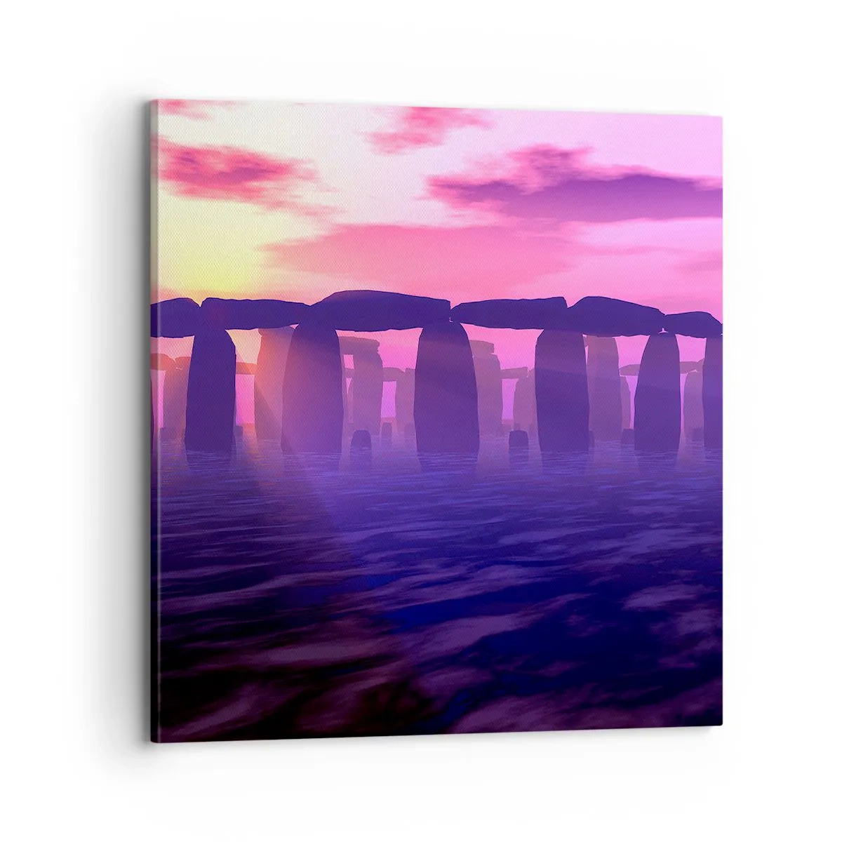 Quadro em tela - O mistério do amanhecer no nevoeiro - 70x70 cm