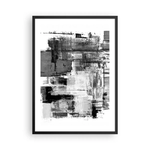 Pôster com moldura preta - Composição abstrata em tons de preto, branco e cinza - 50x70cm - O cinza é lindo - Decoração de parede moderna para a sala de estar e quarto ARTTOR